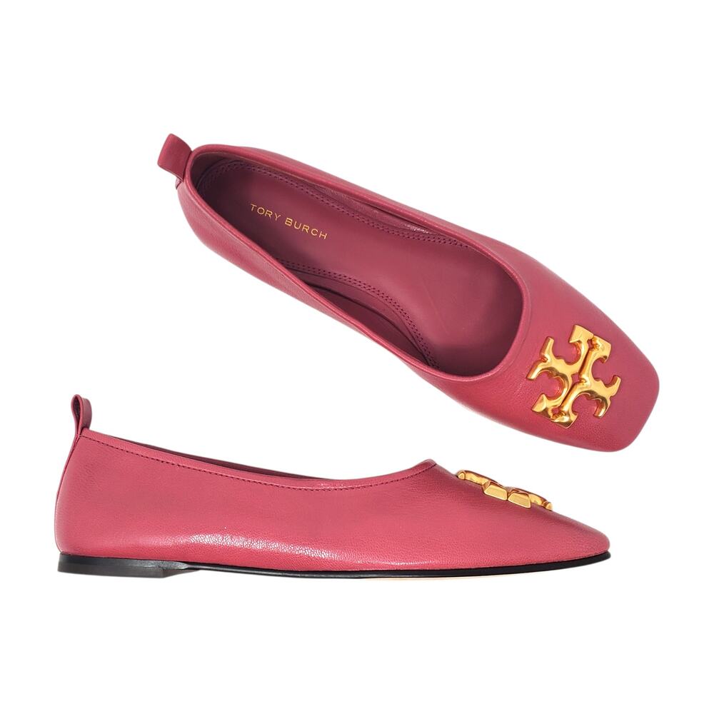Tory Burch Eleanor Ballet Flat Slip-On Leather Light Berry Pink 141296 Size 7 M